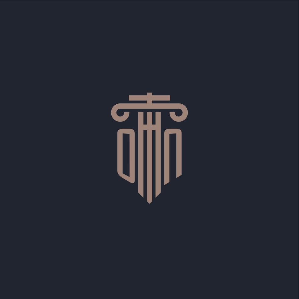 sur le monogramme initial du logo avec un design de style pilier pour un cabinet d'avocats et une société de justice vecteur