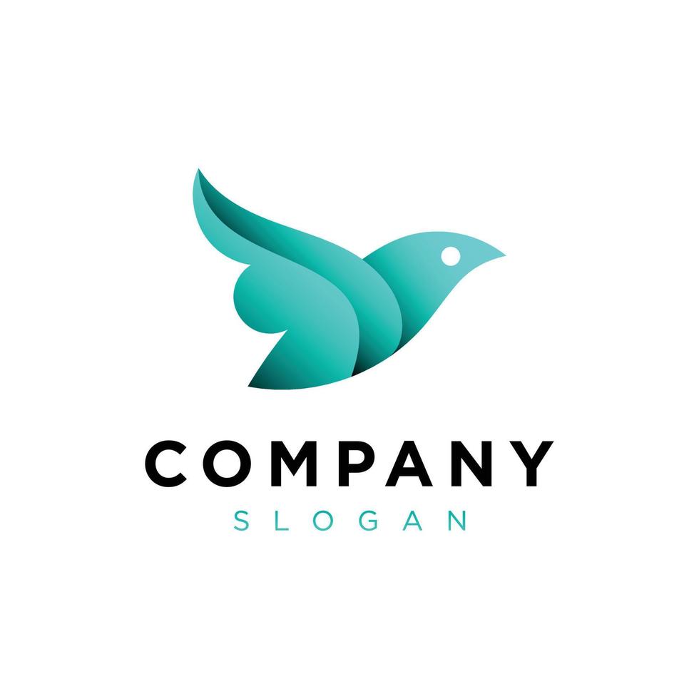 vecteur de conception de logo premium oiseau volant