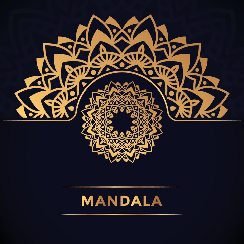 conception de mandala de luxe avec illustration vectorielle de couleur dorée fond premium vecteur
