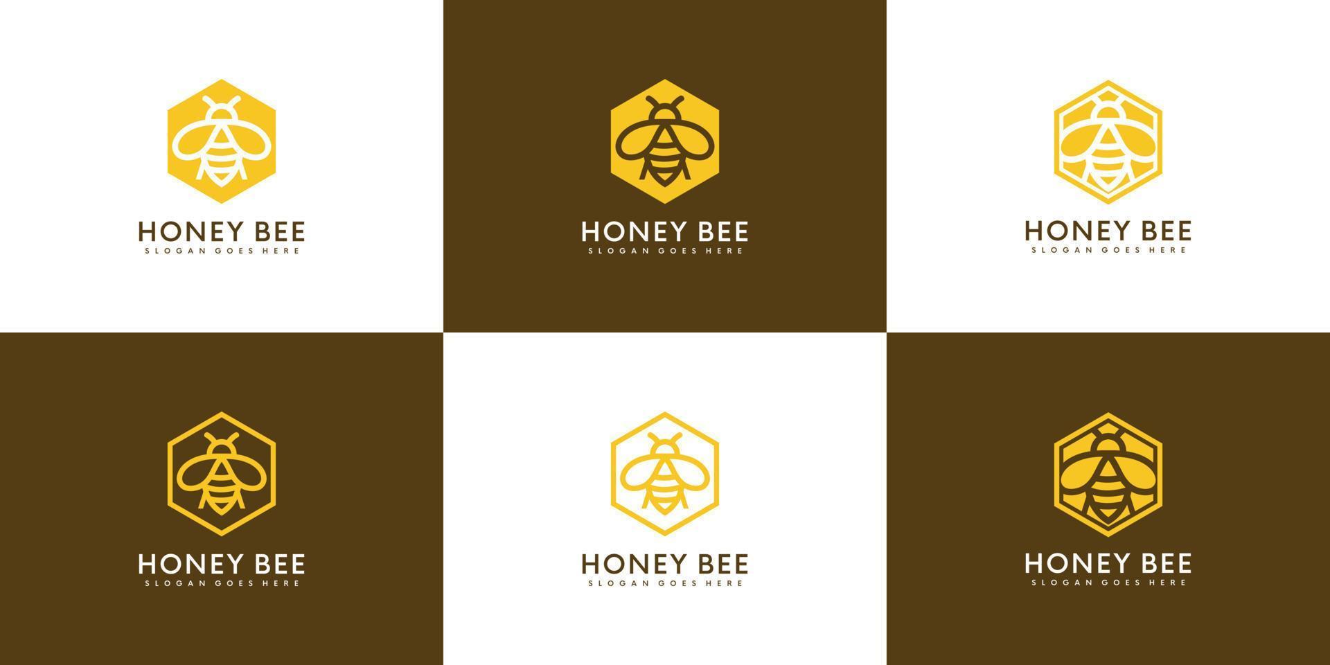 vecteur de logo animaux abeille