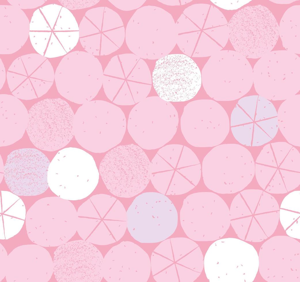 modèle sans couture simple avec cercle dessiné à la main. fond abstrait à pois dans un style scandinave. illustration vectorielle rétro pour impression, design, tissu. vecteur