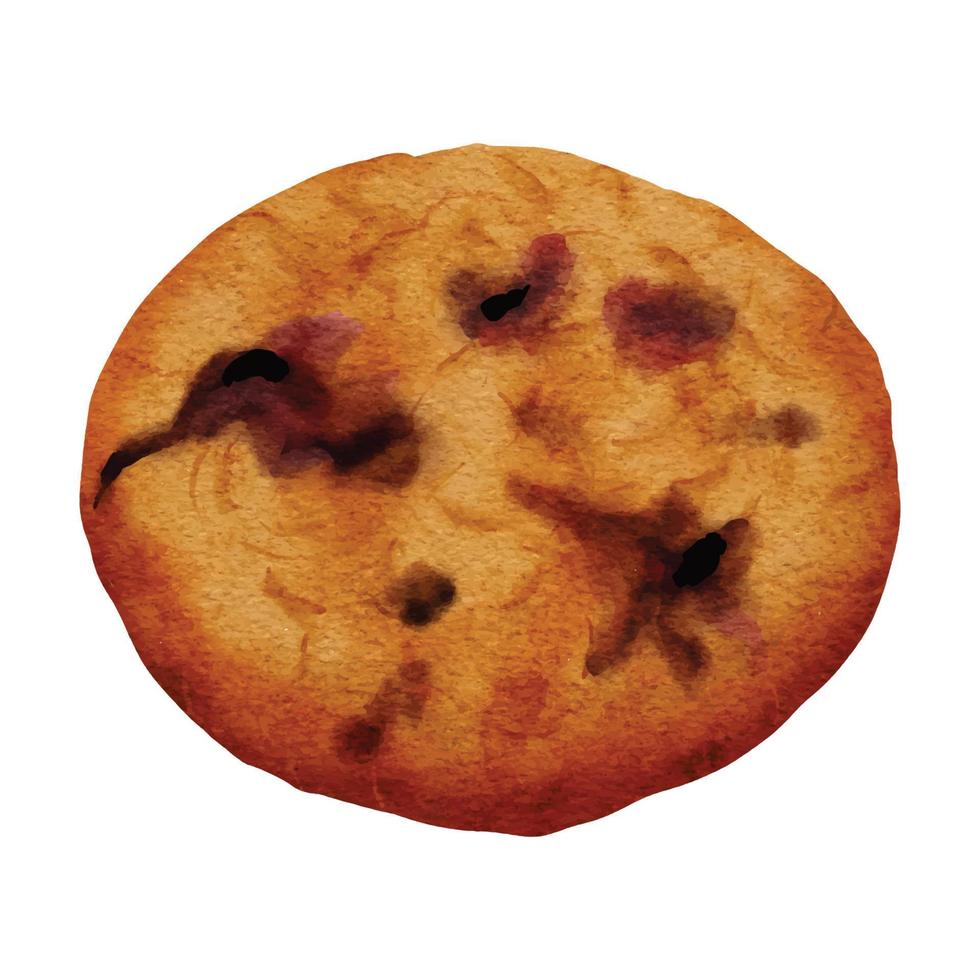illustration de dessert aquarelle biscuits aux myrtilles vecteur