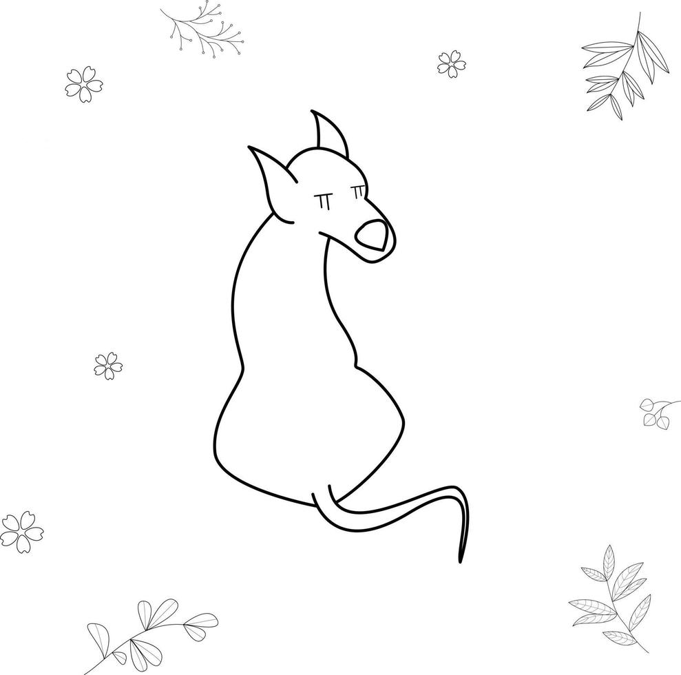 chien assis illustration vectorielle pour livre de coloriage vecteur