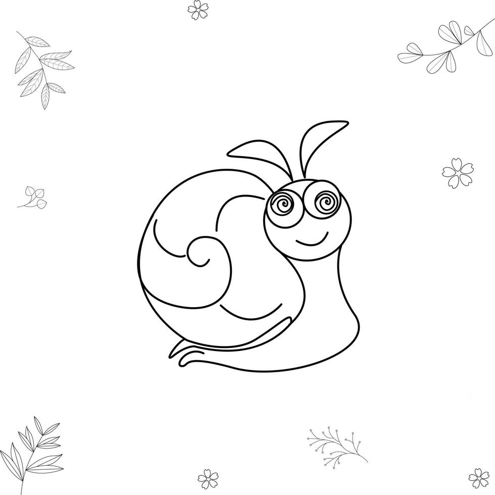 illustration vectorielle d'escargot pour livre de coloriage vecteur