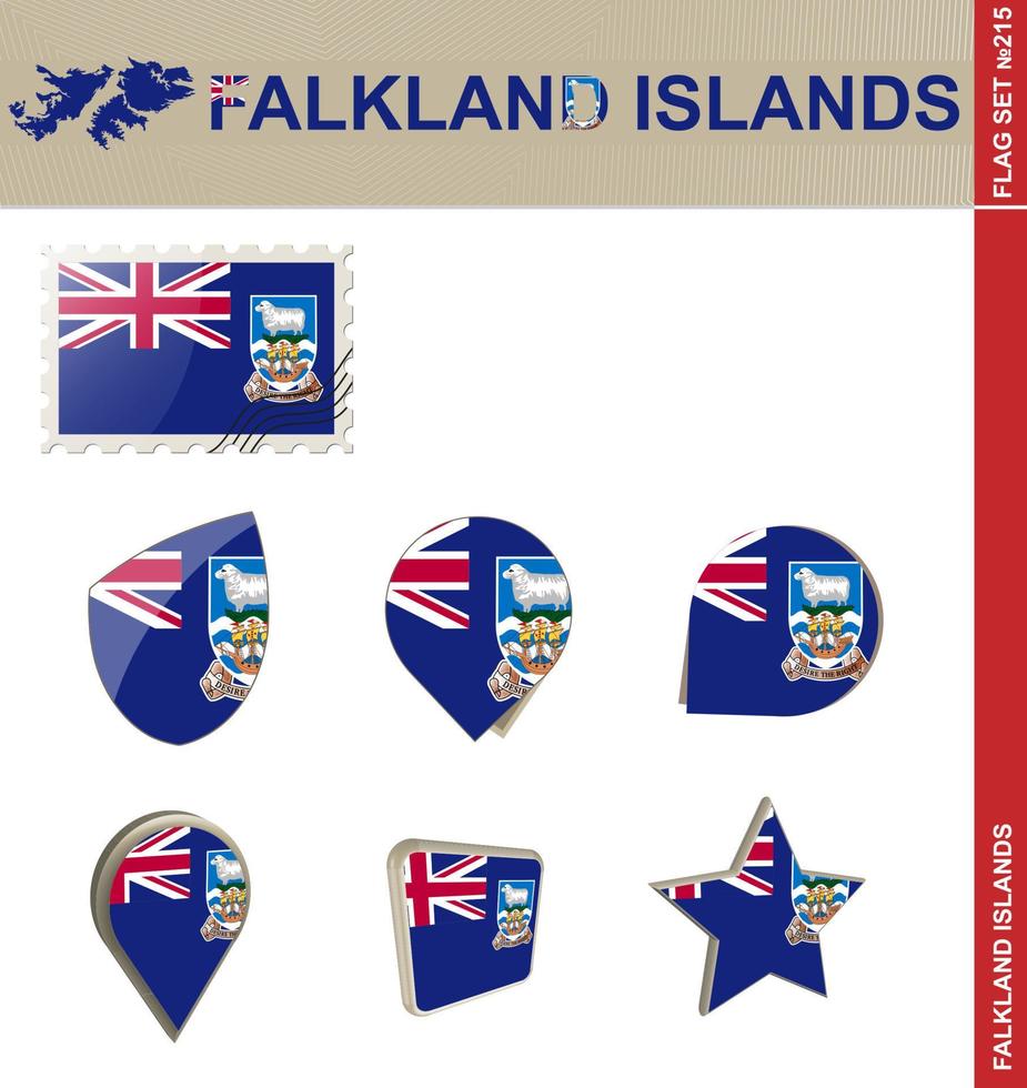 ensemble de drapeaux des îles malouines, ensemble de drapeaux vecteur