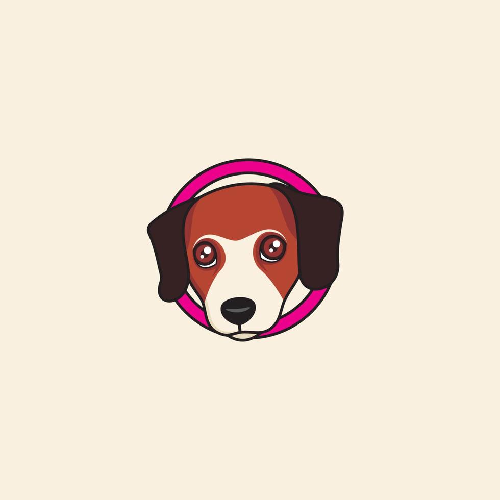 création de logo ou d'icône de beagle vecteur