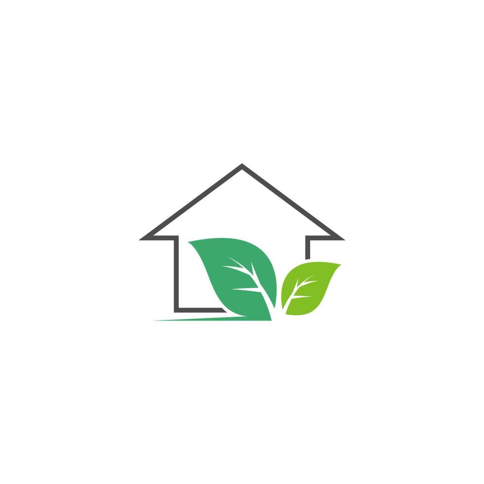 modèle d'illustration de conception d'icône de logo de maison écologique vecteur