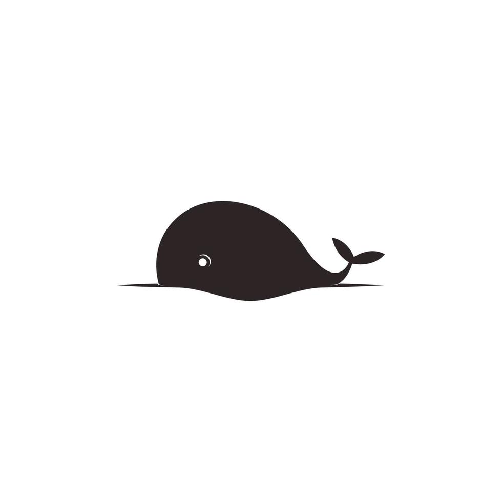 modèle d'illustration de conception de logo d'icône de baleine vecteur