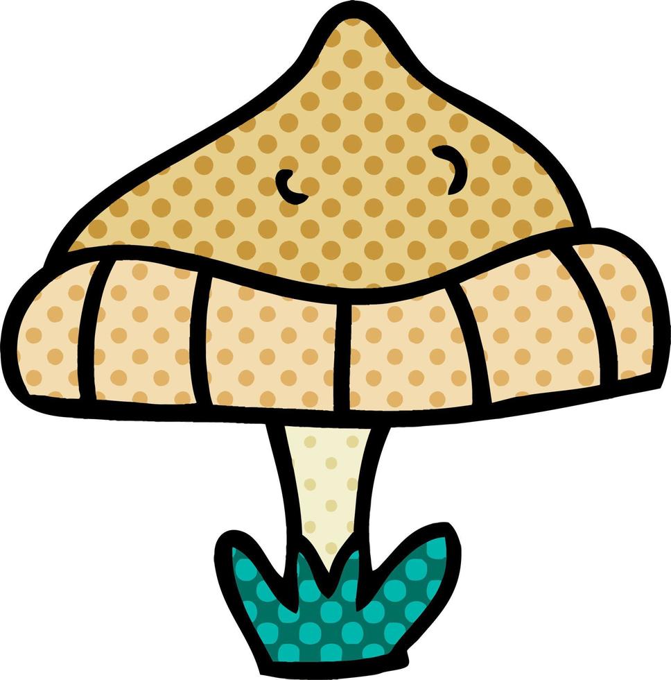 dessin animé doodle d'un seul champignon vecteur