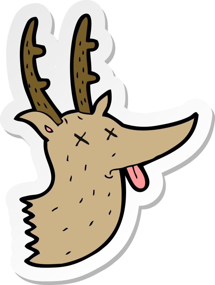 autocollant d'une tête de cerf de dessin animé vecteur