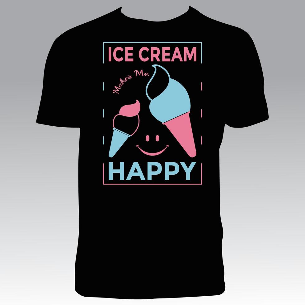 conception de t-shirt de crème glacée vecteur