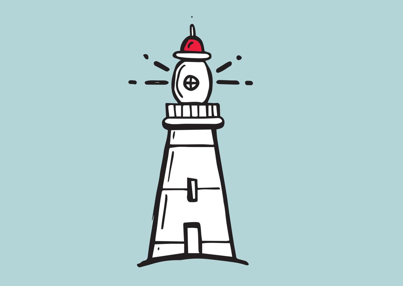 phare. design plat, illustration vectorielle. vecteur