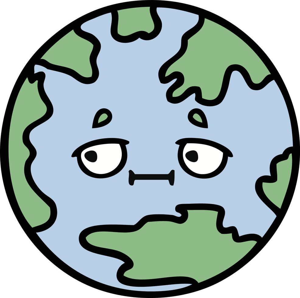 dessin animé mignon planète terre vecteur