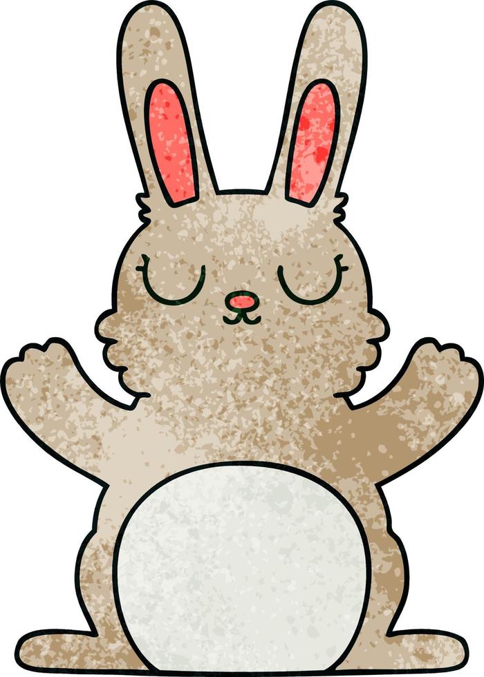 lapin de dessin animé dessiné à la main excentrique vecteur