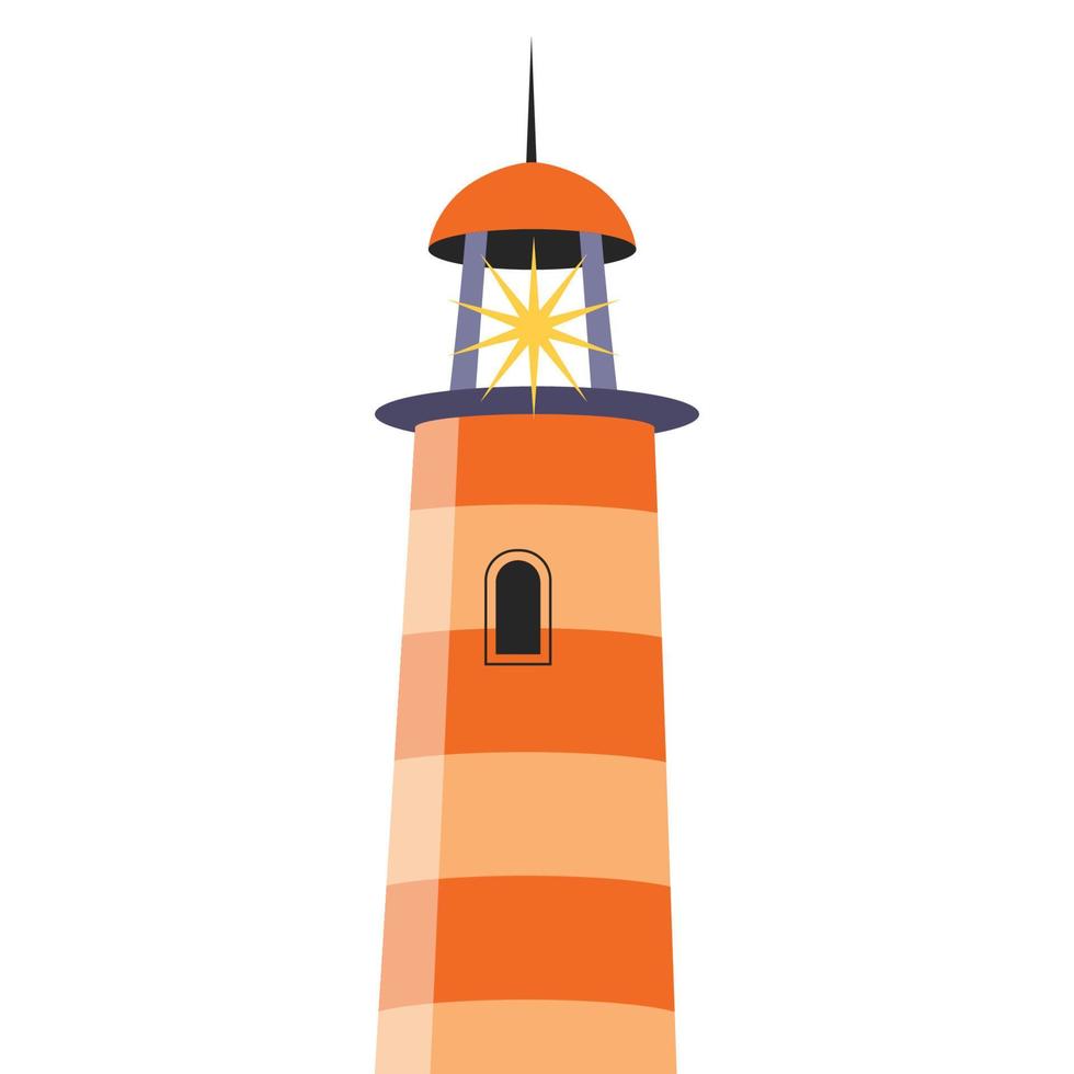 phare dessiné à la main de dessin animé isolé sur fond blanc phare dessiné à la main de dessin animé isolé sur fond blanc vecteur