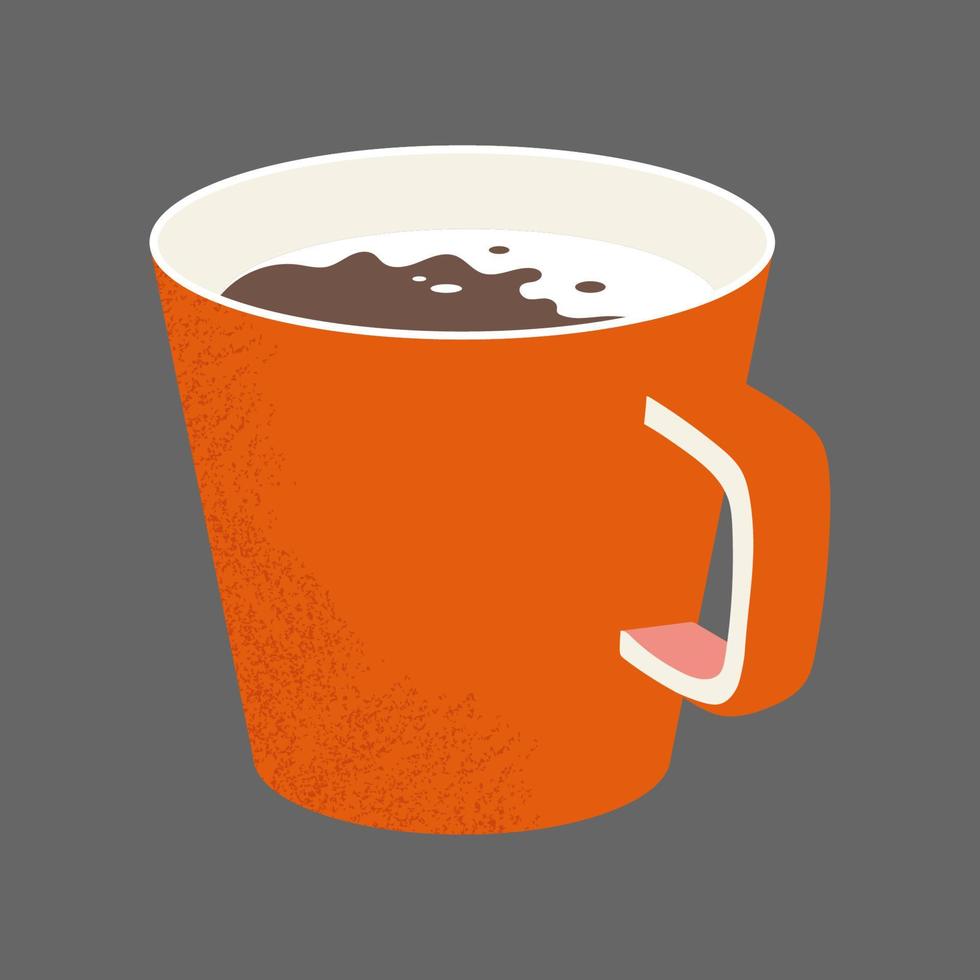 vecteur tasse à café rouge. style de dessin animé plat