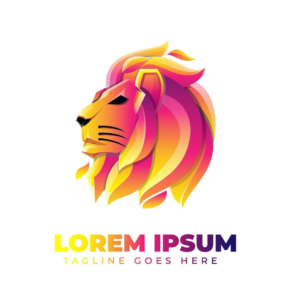 modèle de logo dégradé de lion vecteur