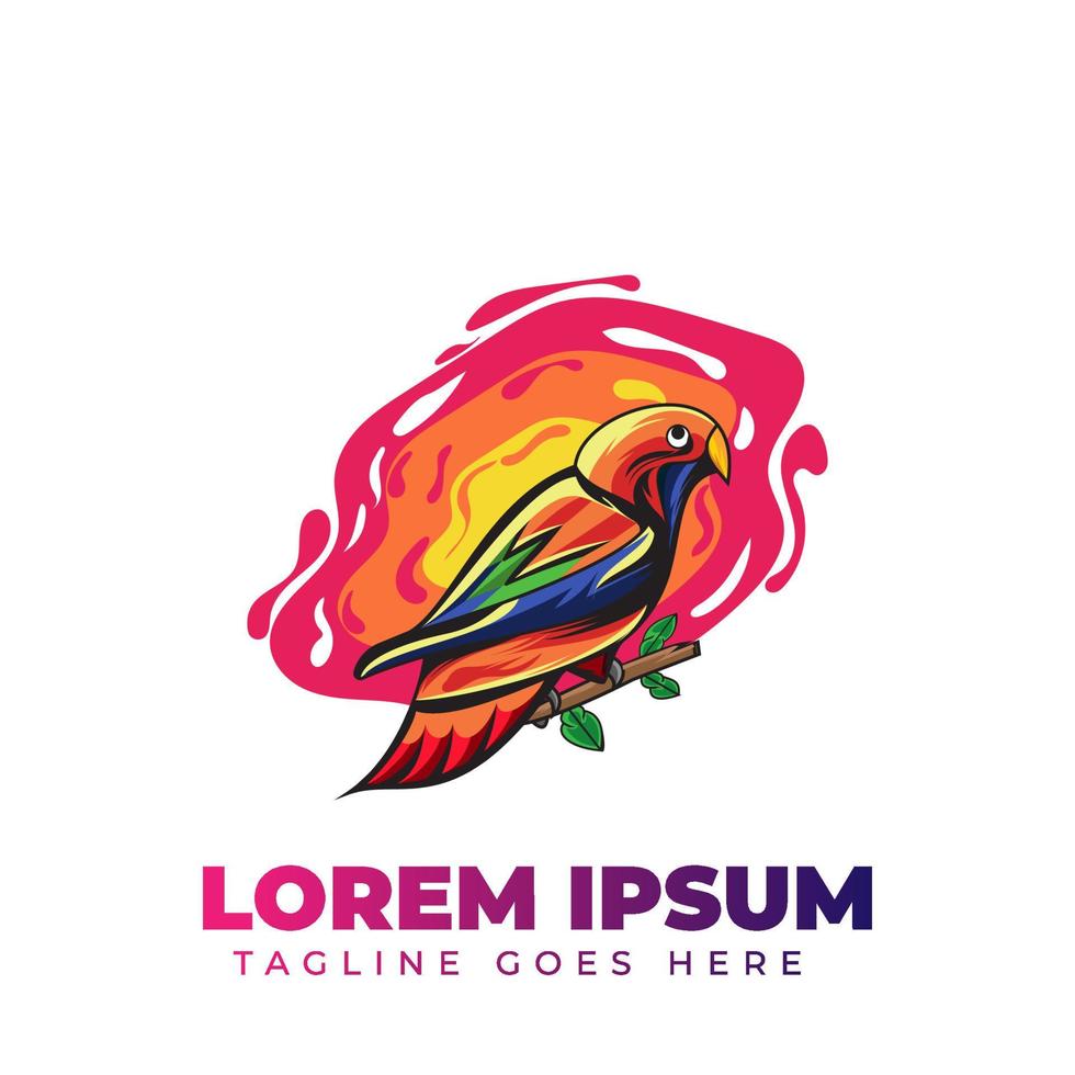 modèle de logo oiseau coloré vecteur