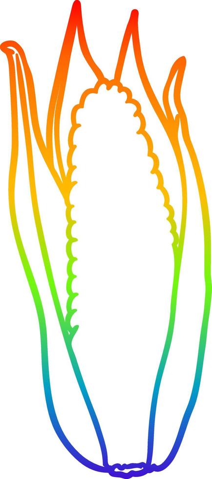 ligne de gradient arc-en-ciel dessinant du maïs biologique vecteur