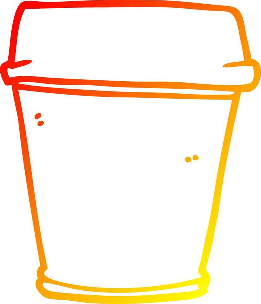 dessin de ligne de gradient chaud dessin animé sortir du café vecteur