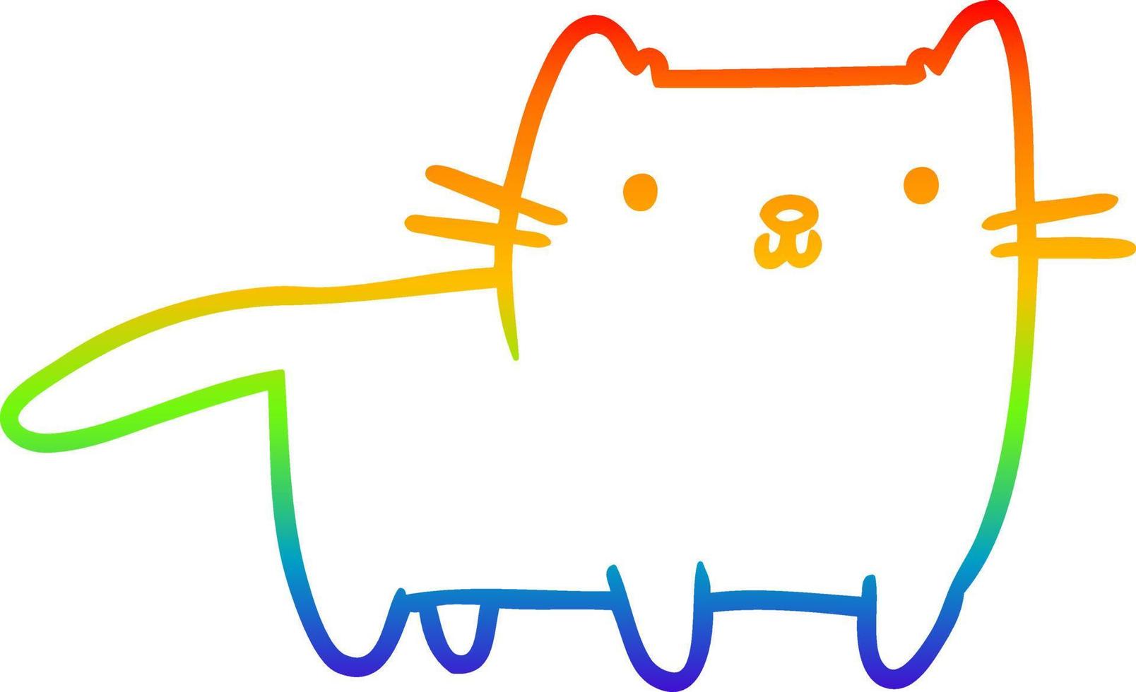 arc-en-ciel, gradient, ligne, dessin, dessin animé, chat vecteur