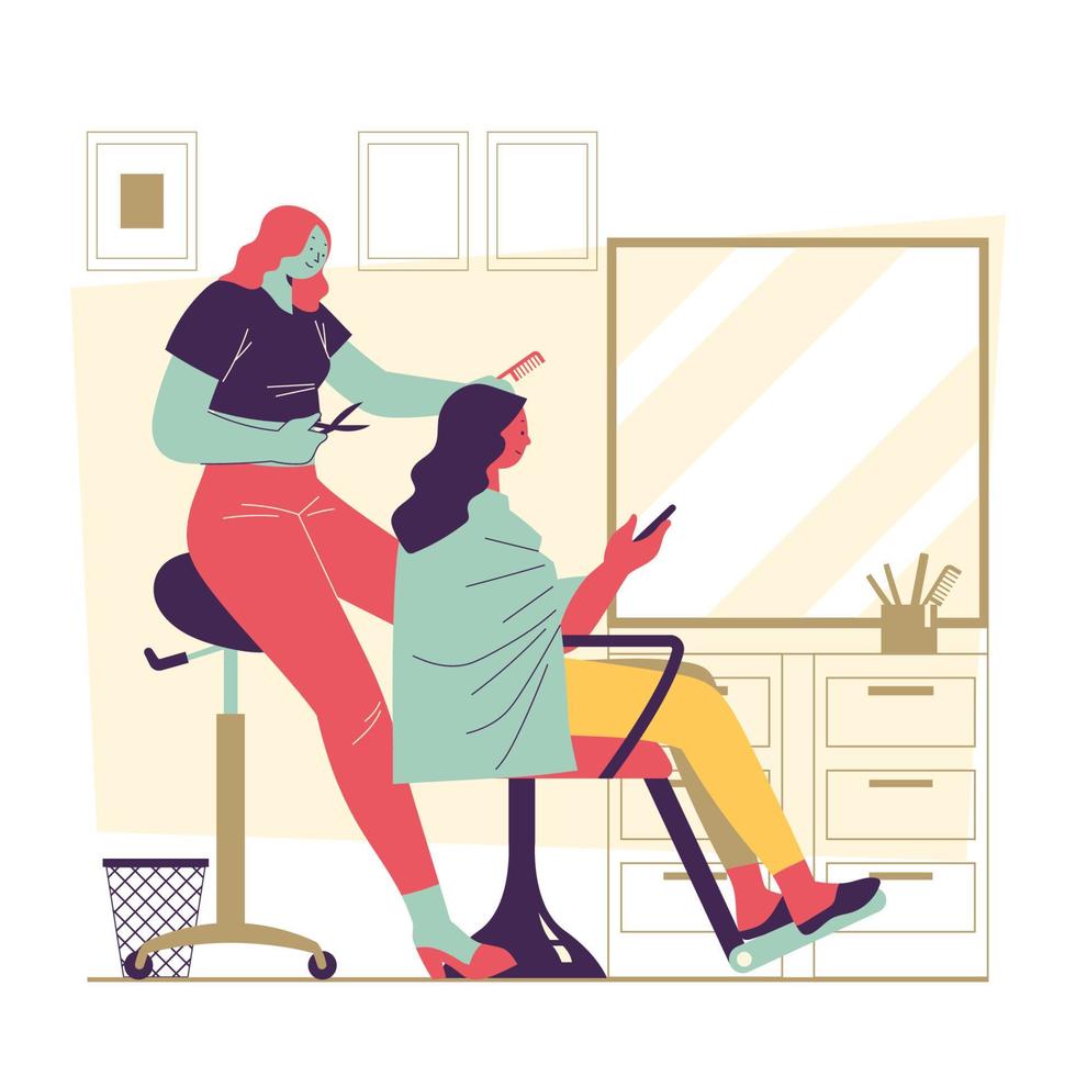 concept de coiffeur femme vecteur