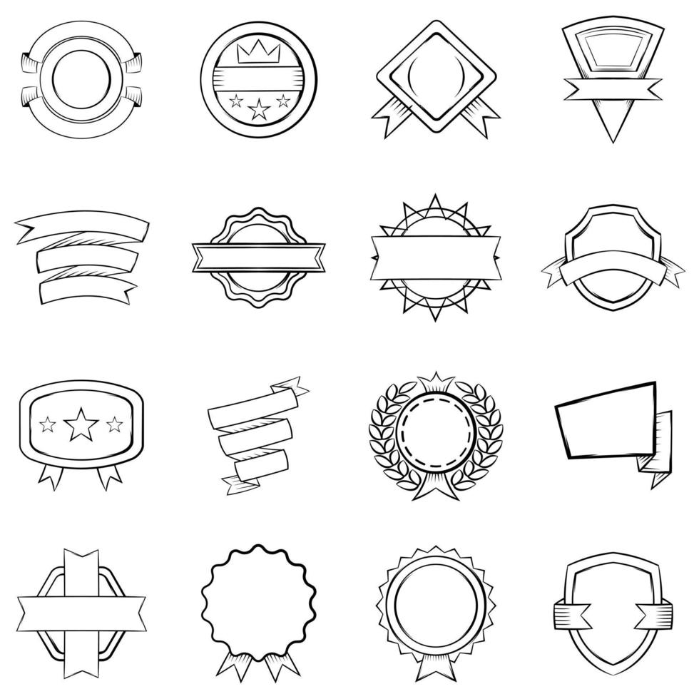 sceau et ruban ensemble contour vectoriel