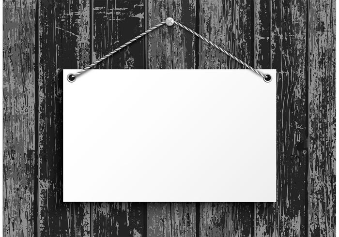 Vecteur de plaque de papier suspendu gratuit suspendu