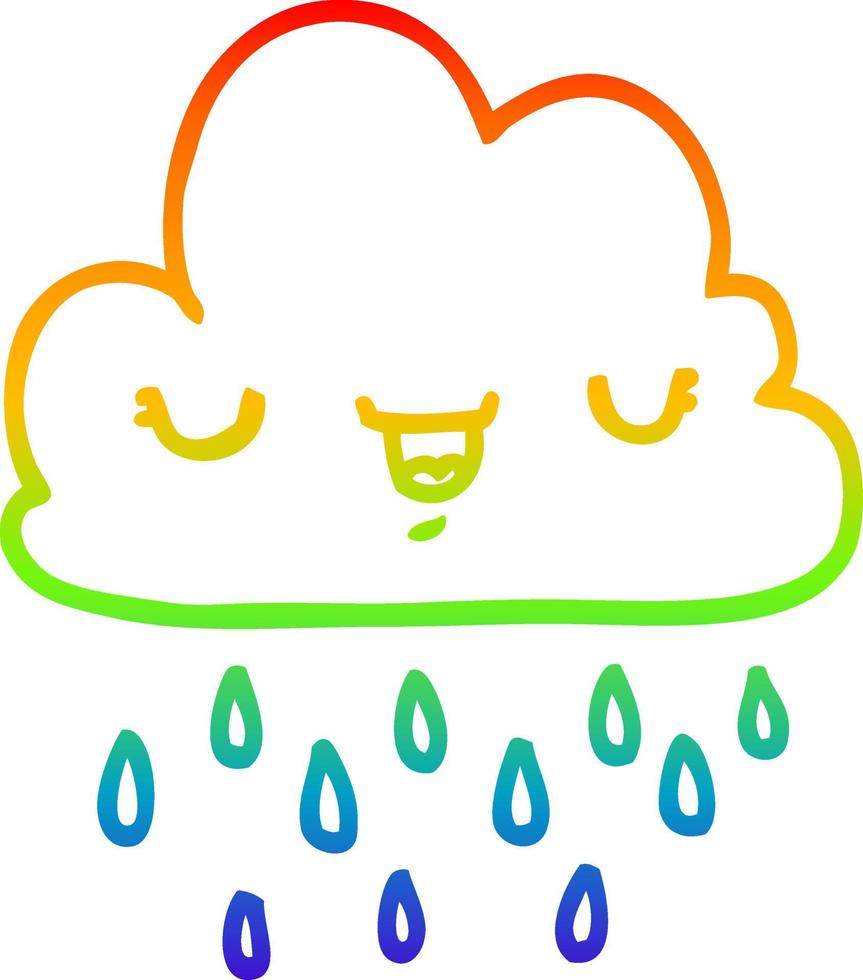 arc en ciel gradient ligne dessin dessin animé nuage d'orage vecteur