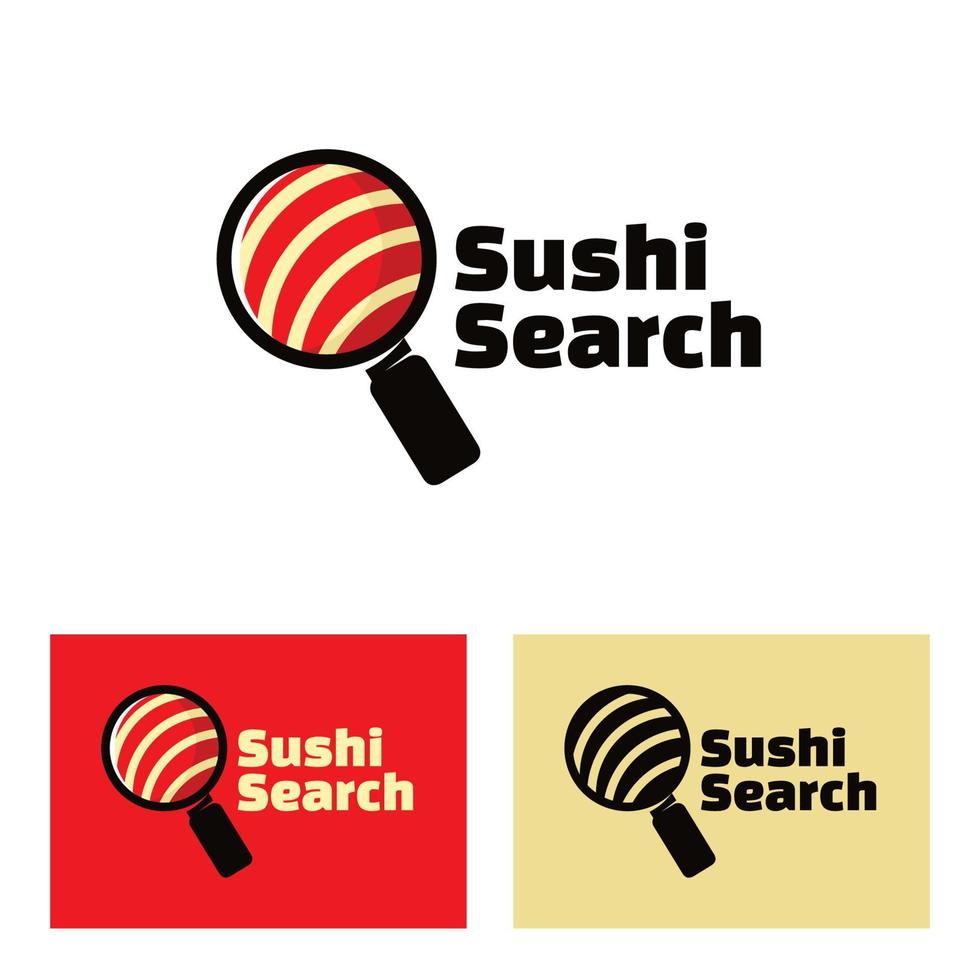 illustration de logo d'art de recherche de sushi vecteur