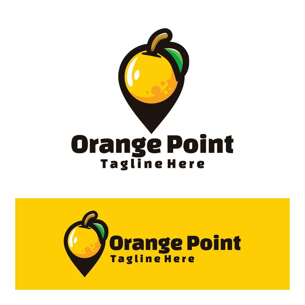 illustration d'art logo point orange mignon vecteur