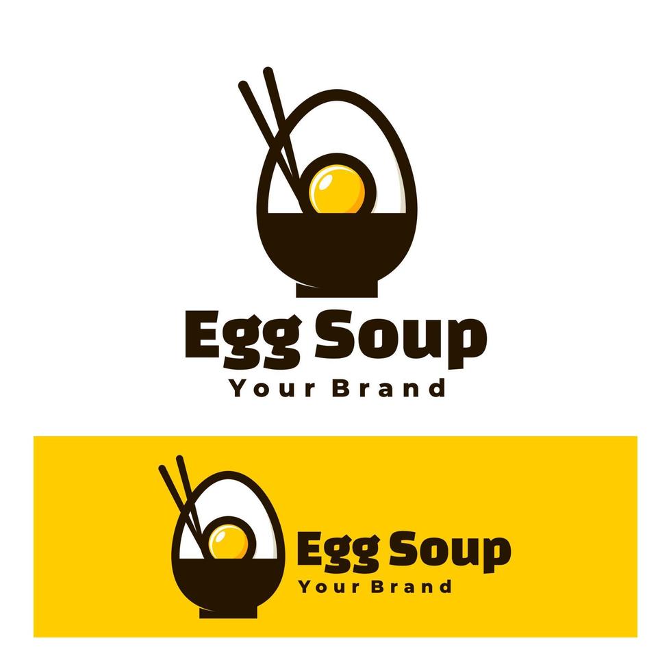 soupe aux oeufs logo art illustration vecteur
