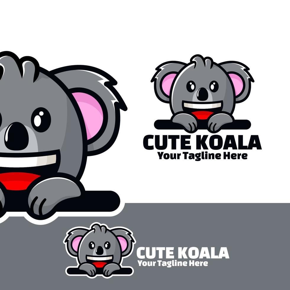 illustration d'art logo mignon koala vecteur