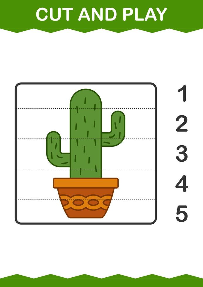 couper et jouer avec des cactus vecteur