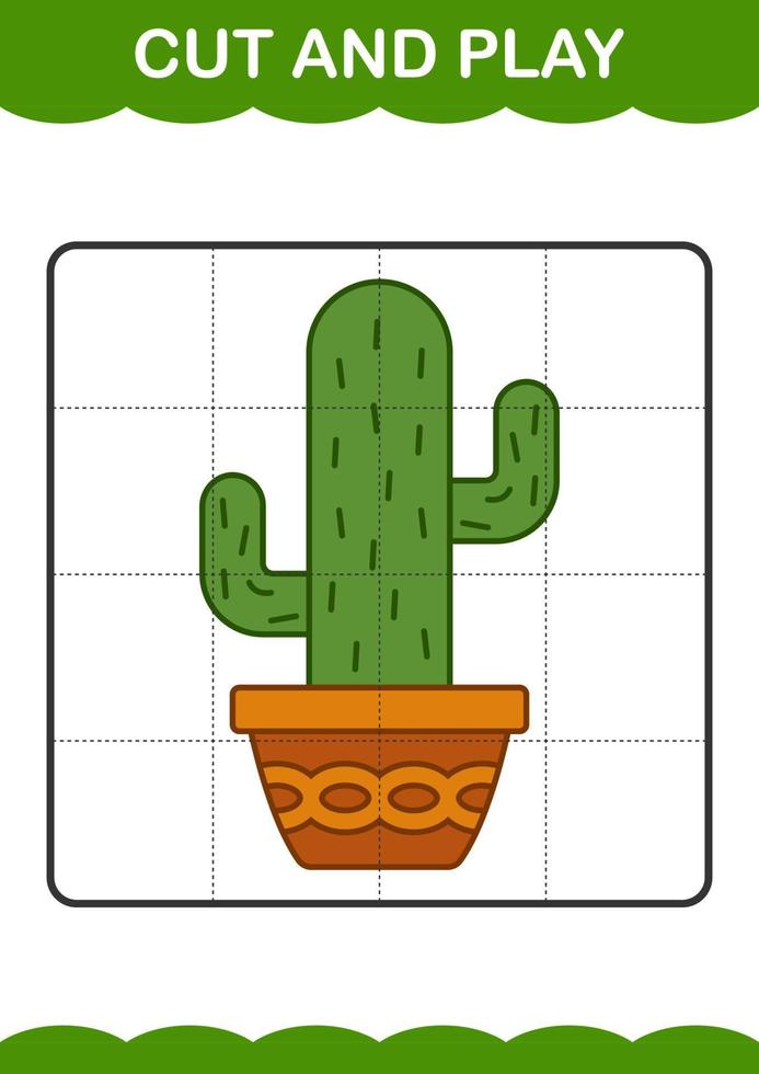 couper et jouer avec des cactus vecteur