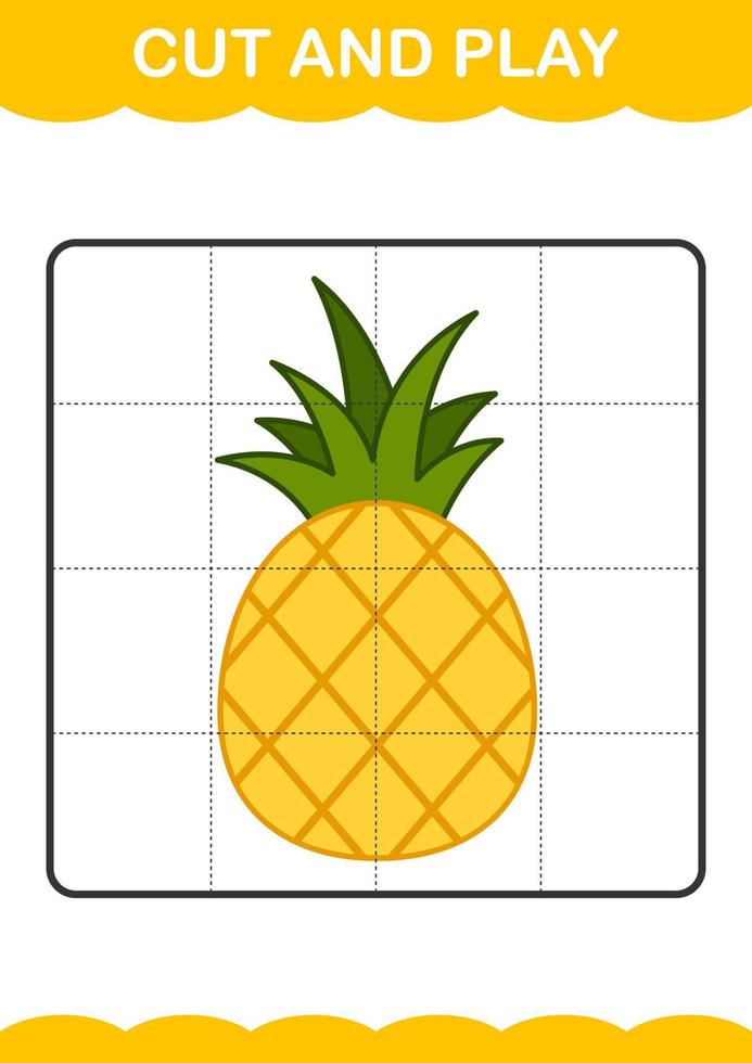 couper et jouer avec l'ananas vecteur