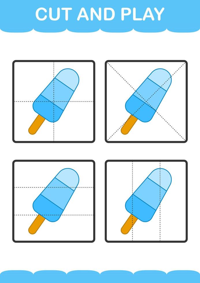 couper et jouer avec de la glace vecteur