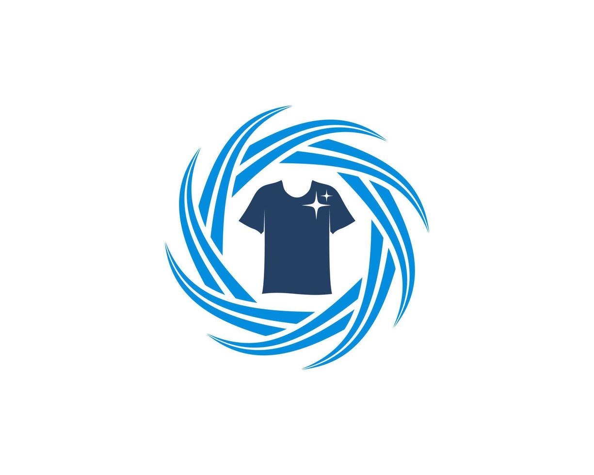 chemise propre à l'intérieur du logo du cercle bleu vecteur