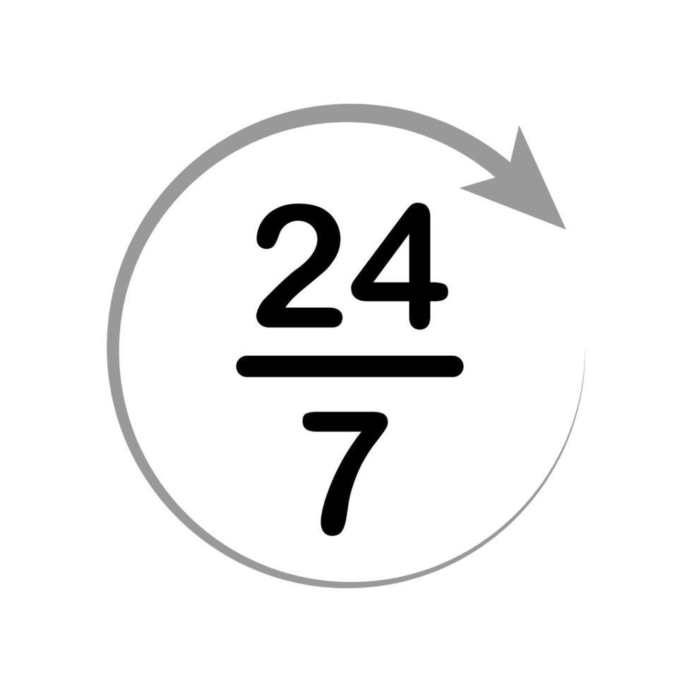 illustration graphique vectoriel de l'icône de l'étiquette 24-7