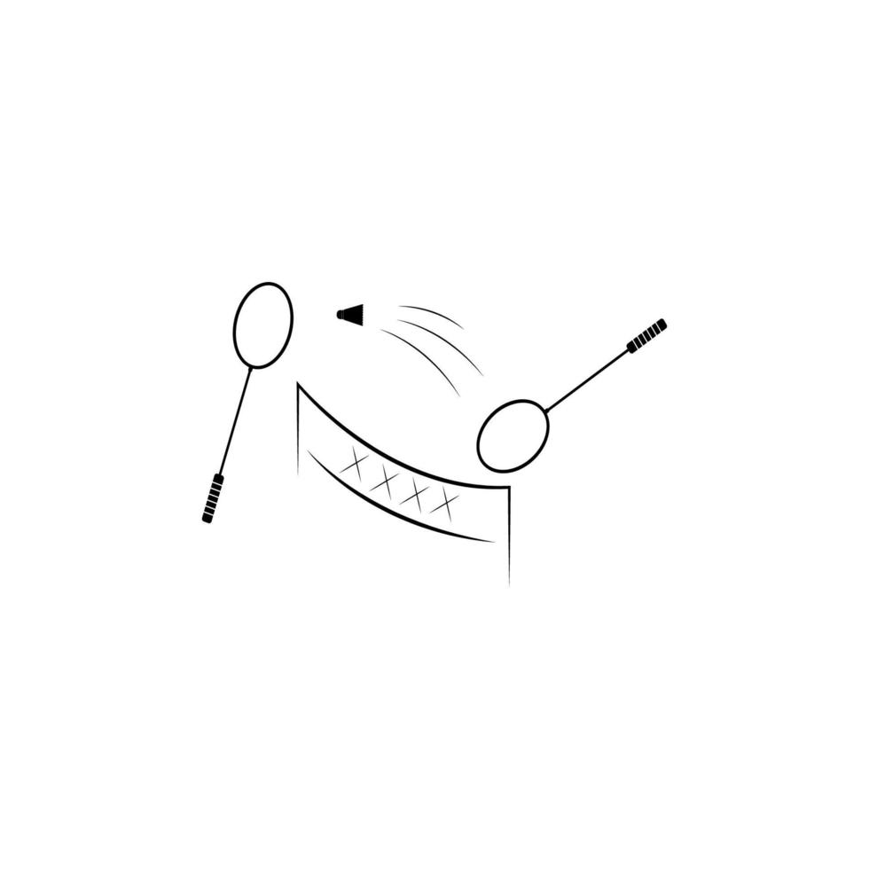 illustration de conception d'icône de modèle de vecteur de badminton