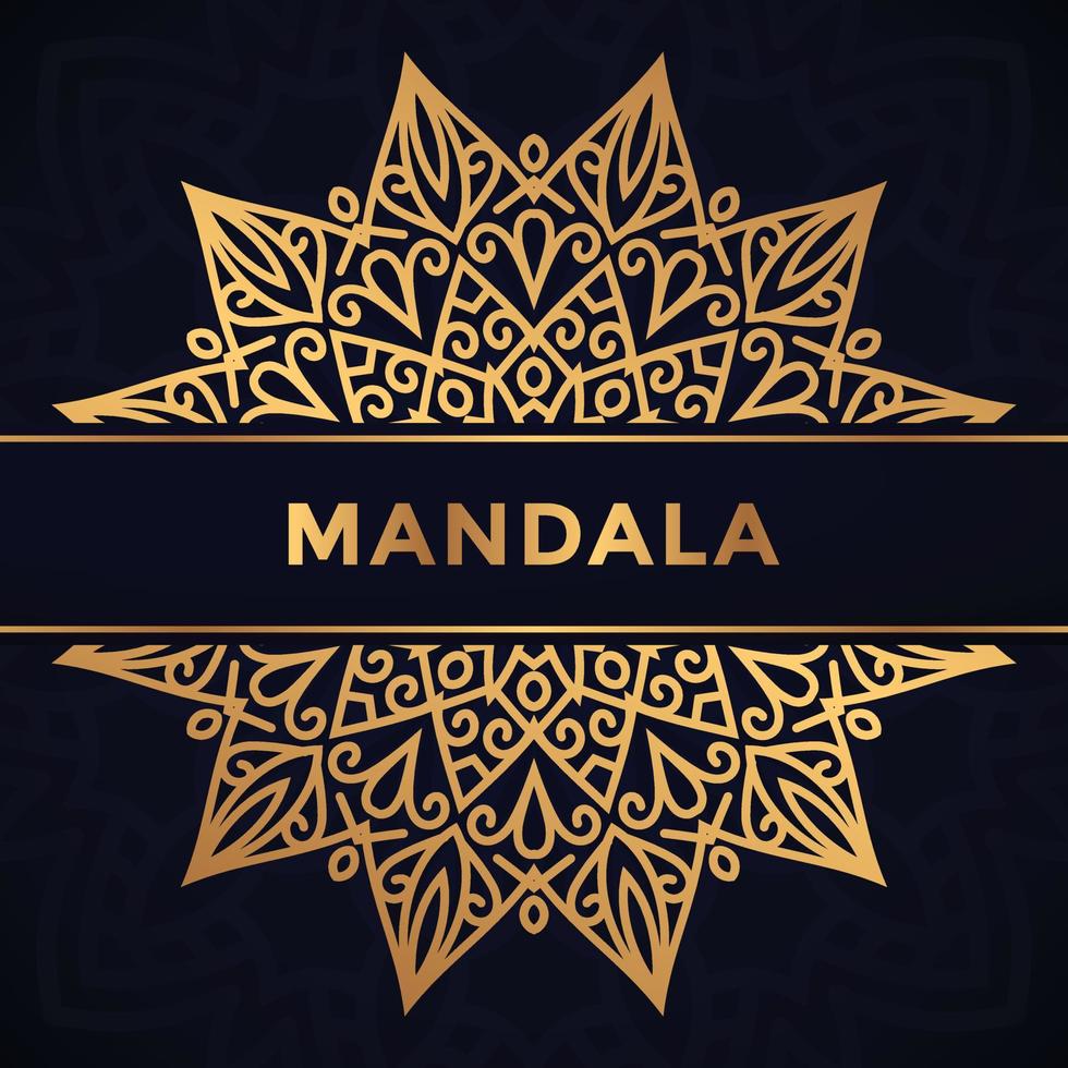 vecteur premium de conception de mandala dégradé doré de luxe.