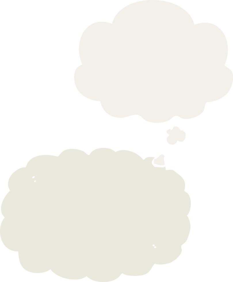 nuage de dessin animé et bulle de pensée dans un style rétro vecteur