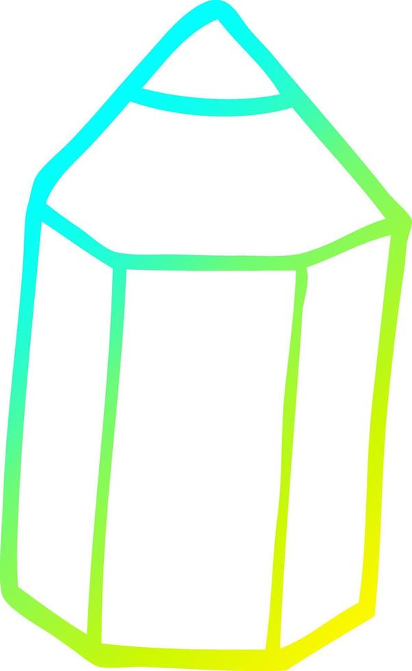 ligne de gradient froid dessinant un crayon de couleur de dessin animé vecteur