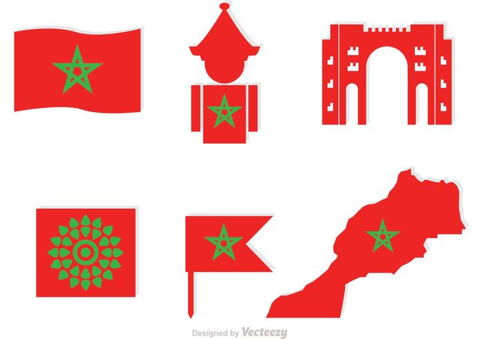 Icône des éléments du Maroc Vector