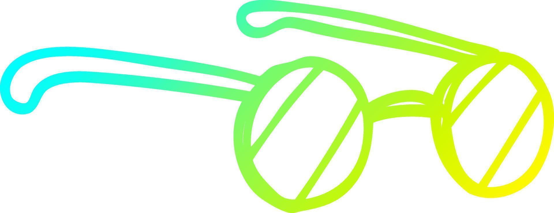 ligne de gradient froid dessinant des lunettes de dessin animé vecteur