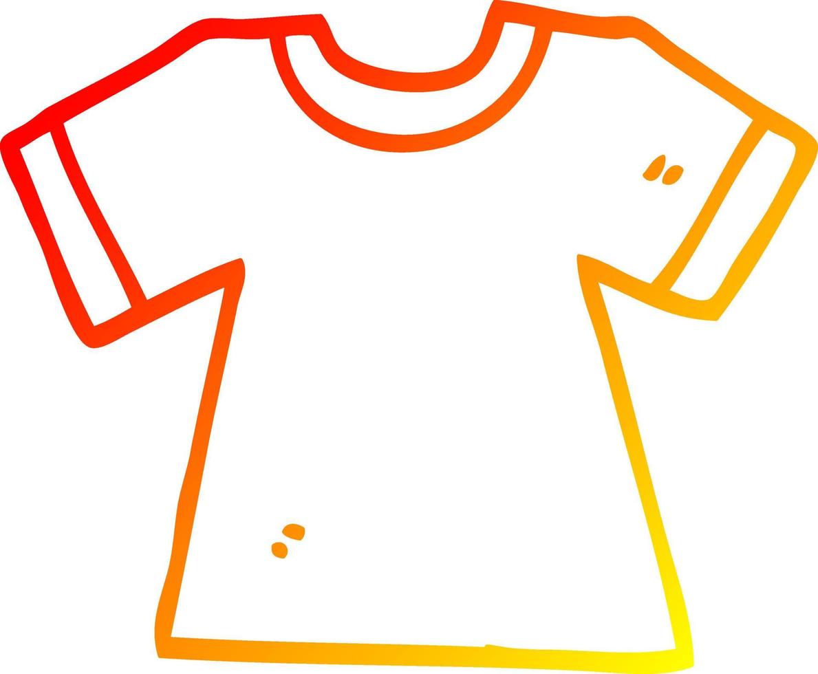 t-shirt de dessin animé de dessin de ligne de gradient chaud vecteur