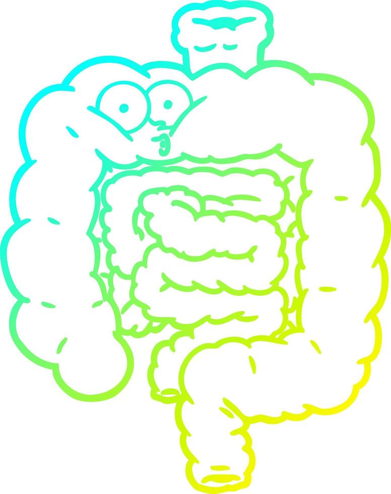 ligne de gradient froid dessin dessin animé surpris intestins vecteur