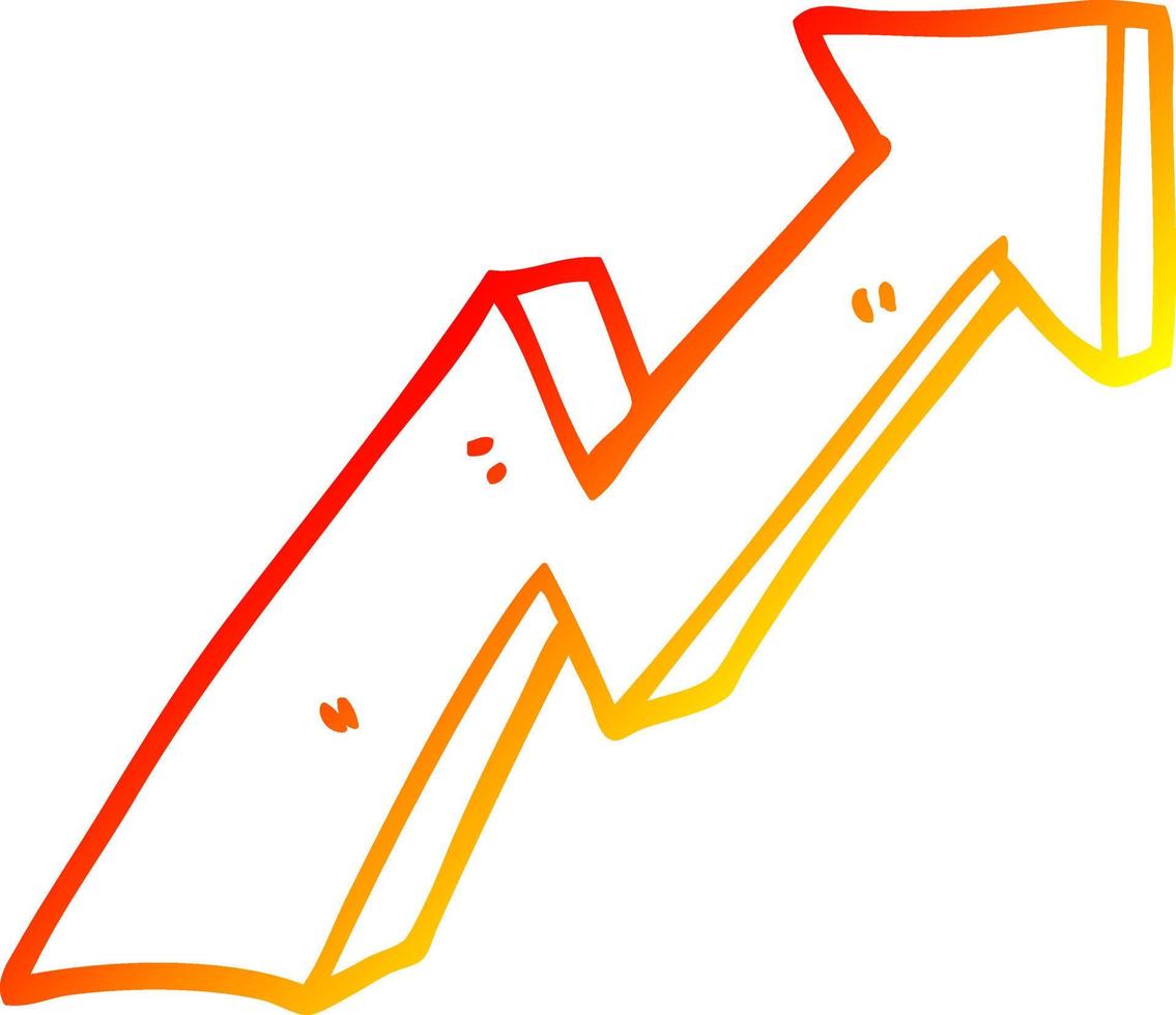 ligne de gradient chaud dessin dessin animé flèche de croissance des affaires vecteur