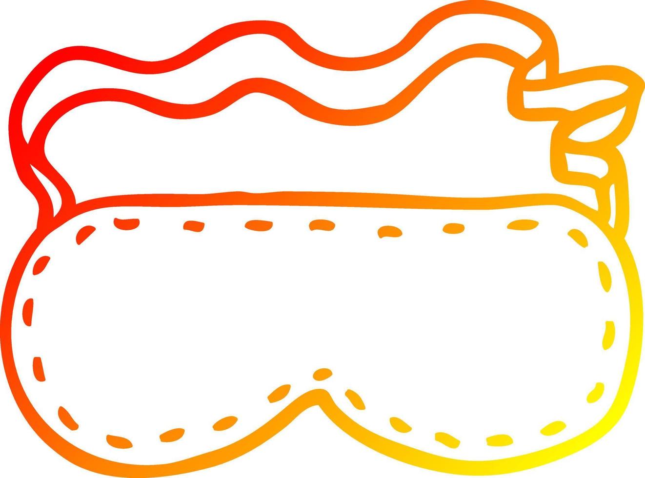 masque de sommeil de dessin animé de ligne de gradient chaud vecteur