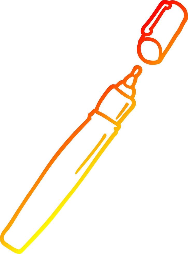 stylo de dessin animé de dessin de ligne de gradient chaud vecteur